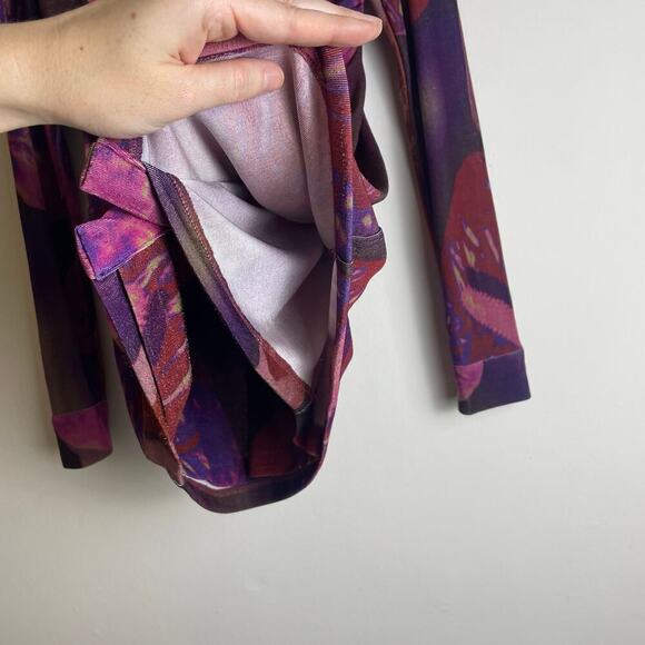 With Jean With x Lord Newry Andy Mini Dress Ruched flower lady Purple SizE XS - Picture 6 of 8